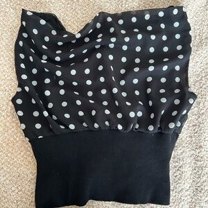 Elegant Black and White Polka Dot Blouse